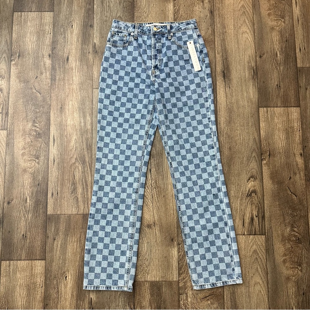 Tinseltown 100% Cotton Streetwear Checkerboard Blue Jeans Women’s Size 25